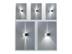 Online Aplique LED Cubetto IP54 de 6,5 W con alas orientables, oscuro Gris
