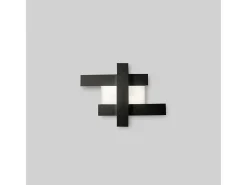 Aplique LED de diseño moderno 30W - Estructura geométrica de acero, luz cálida 3000K, 2620lm, ancho 65,5 cm, IP20 Negro