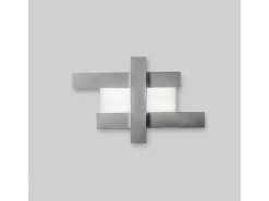 New Aplique LED de diseño moderno 40W - Estructura geométrica de acero, luz cálida 3000K, 2620lm, ancho 84 cm, IP20 Plateado