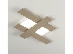 Sale Aplique LED de diseño moderno 30W gris tórtola - Estructura geométrica de acero, luz cálida 3000K, 2620lm, ancho 65,5 cm, IP20 Marru00f3n chocolate