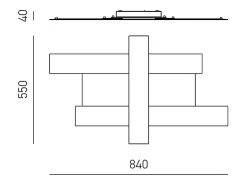 Outlet Aplique LED de diseño moderno 40W - Estructura geométrica de acero, luz cálida 3000K, 2620lm, ancho 84 cm, IP20 Blanco