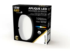 7H SEVENON Aplique LED de Exterior Redondo 15W 1500lm 4000K 20000H 7hSevenOn Premium Blanco Clearance