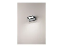 Aplique Para Pared-Aplique LED de pared de 20 W, temperatura correlacionada de 3000 K a 4000 K, ángulo de inclinación de 340°, 1750 lm, IP65, 20,5 cm, antracita - Perenz Gris