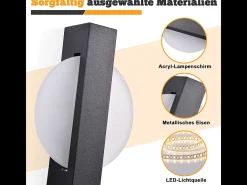 NETTLIFE Aplique Para Pared-Aplique LED de pared con interruptor - Lámpara de pasillo interior negra con interruptor de tirador, blanco cálido 3000 K, 6 W Negro