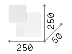 Ideal Lux Aplique Para Pared-Aplique LED Decorativo Cuadrado Empotrado , 3000K Blanco