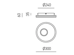 Aplique Para Pared-Aplique LED Melania 30W , 1300lm, luz cálida 3000K, aluminio y metacrilato satinado, IP20, diseño moderno d.30cm Blanco