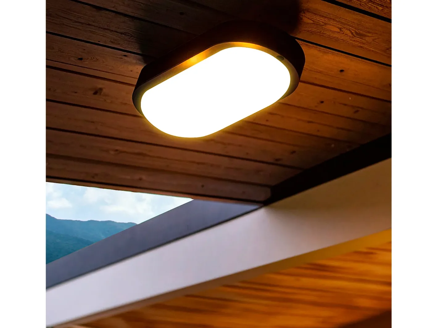 Online Ledkia Aplique LED 25W Oval IP65 Black 3000K Cálido Blanco
