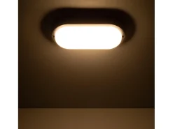 Online Ledkia Aplique LED 25W Oval IP65 Black 3000K Cálido Blanco