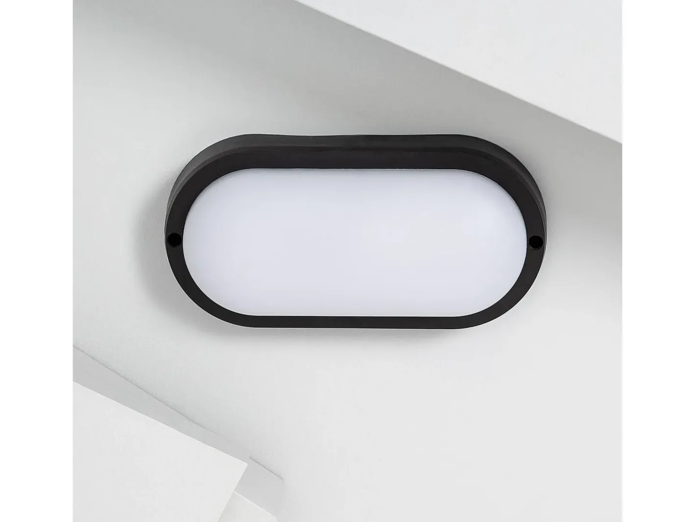 Online Ledkia Aplique LED 25W Oval IP65 Black 3000K Cálido Blanco