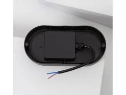 Ledkia Iluminación Exterior-Aplique LED 25W Oval IP65 Black 6500K Frío Blanco