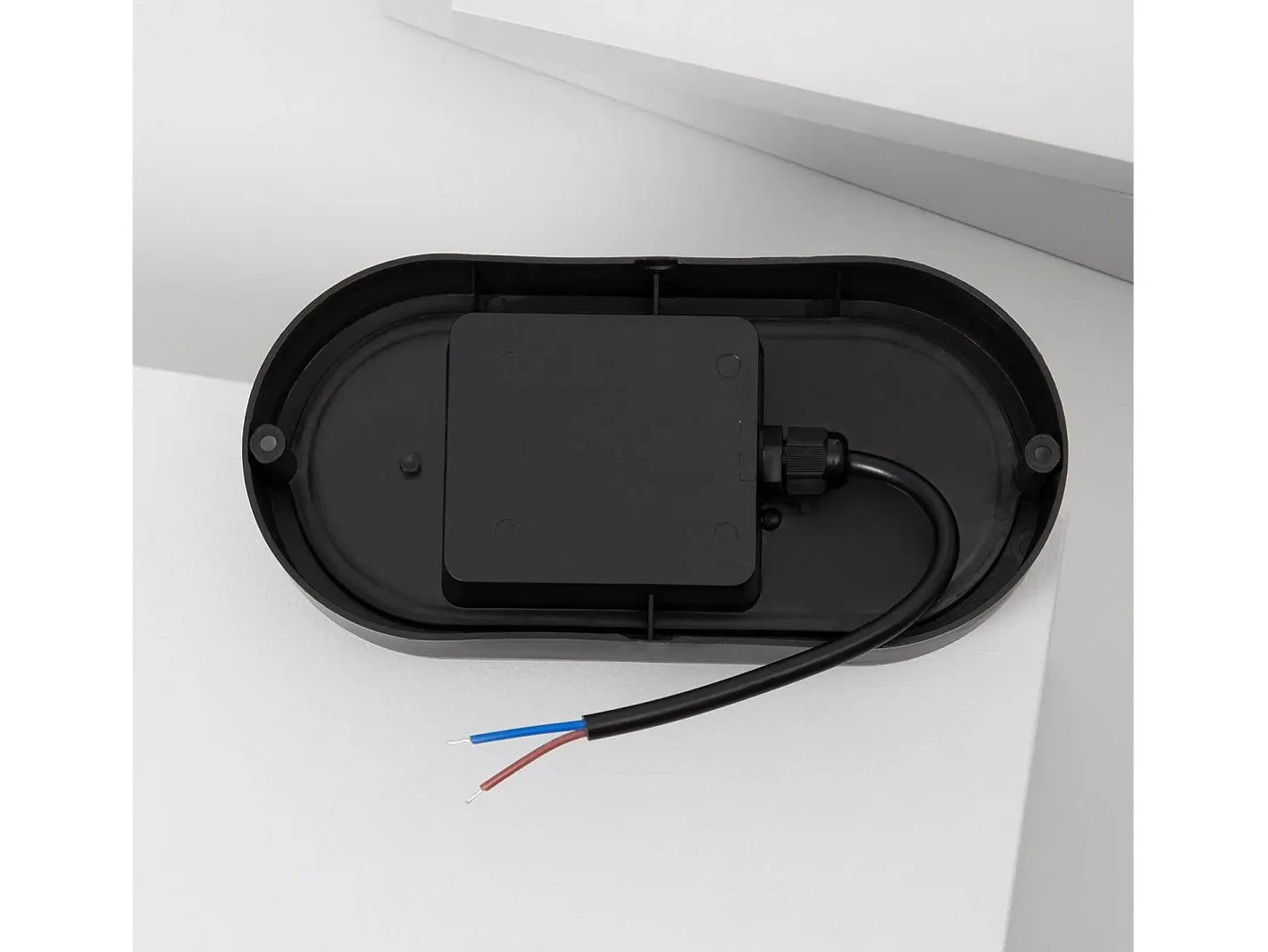Ledkia Iluminación Exterior-Aplique LED 25W Oval IP65 Black 6500K Frío Blanco