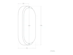 Ledkia Iluminación Exterior-Aplique LED 25W Oval IP65 Black 6500K Frío Blanco
