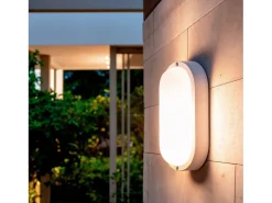 Ledkia Aplique LED 25W Oval IP65 White 3000K Cálido Blanco New