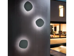 Aplique LED Zafferano Ciottolo IP54 7W 890lm 3000K en aluminio oscuro Gris Outlet