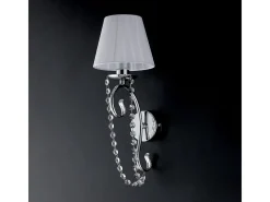 Aplique Para Pared-Aplique Magda de 1 luz de hierro cromado con pantalla .13 P.15 BL146-AP1-CR-PAR Plateado