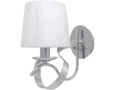 AKUNADECOR Aplique Para Pared-Aplique Modelo Baeza Cromo Pantalla Blanca Plateado