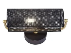 Aplique Para Pared-Aplique modelo Geranio en color negro y dorado 17 cm(alto)22 cm(ancho)14 cm(fondo) Amarillo