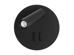 AKUNADECOR Aplique Para Pared-Aplique Modelo Manet Redondo Color Con Doble Encendido Negro
