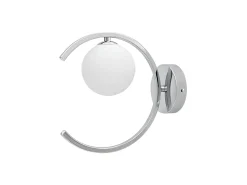 AKUNADECOR Aplique Para Pared-Aplique Moderno En Cromo Con Tulipa De Cristal Modelo Conil Plateado