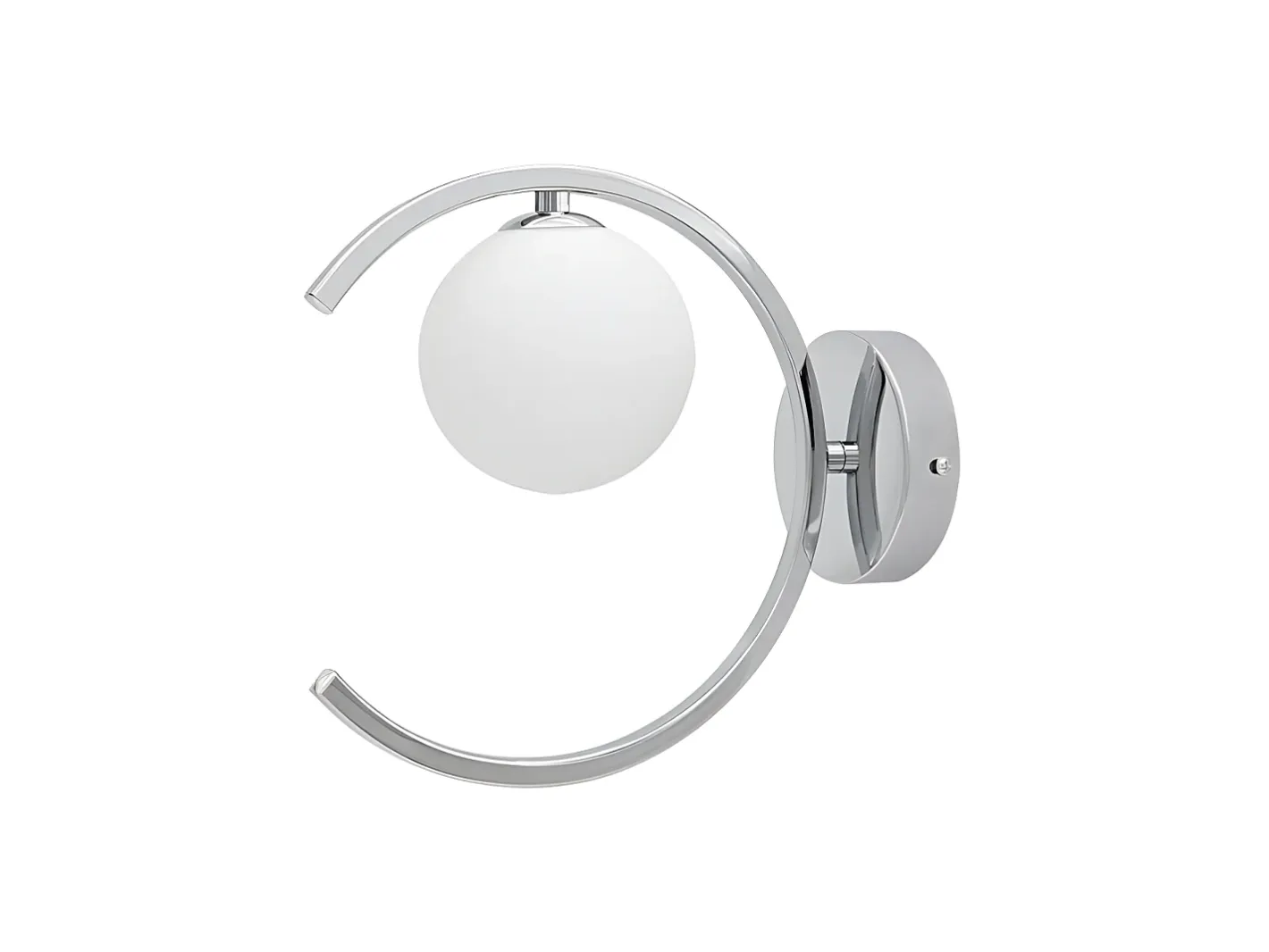 AKUNADECOR Aplique Para Pared-Aplique Moderno En Cromo Con Tulipa De Cristal Modelo Conil Plateado