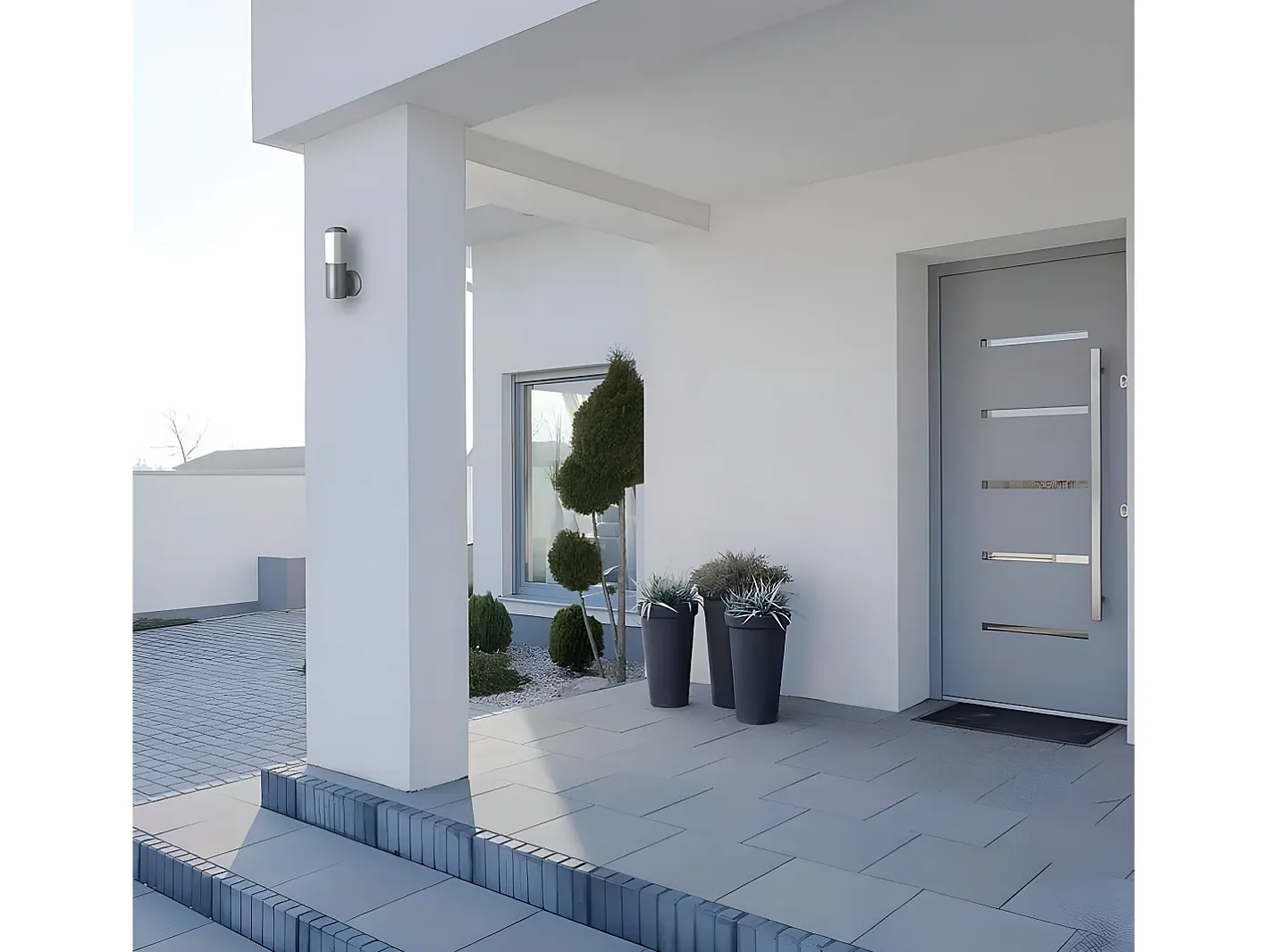 AKUNADECOR Aplique Moderno Para Exterior Azafran En Policarbonato Gris Online