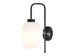 Online OZAIA Aplique negro y cristal blanco L.25 x Alt.41 cm - LOUXOR Negro / Blanco