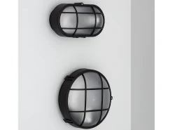 Ledkia Iluminación Exterior-Aplique Oval Rejilla Negro