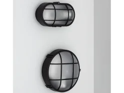 Ledkia Iluminación Exterior-Aplique Oval Rejilla Negro