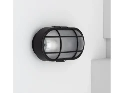 Ledkia Iluminación Exterior-Aplique Oval Rejilla Negro
