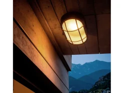 Ledkia Iluminación Exterior-Aplique Oval Rejilla Negro