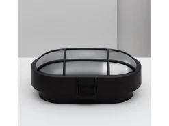 Ledkia Iluminación Exterior-Aplique Oval Rejilla Negro