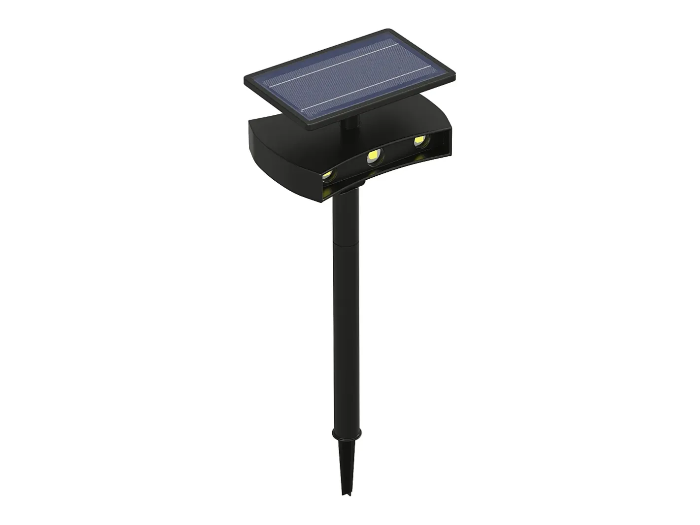 Hot SOLARGEO Aplique solar y foco 2 en 1 - H. 50 cm - BAHRI Negro