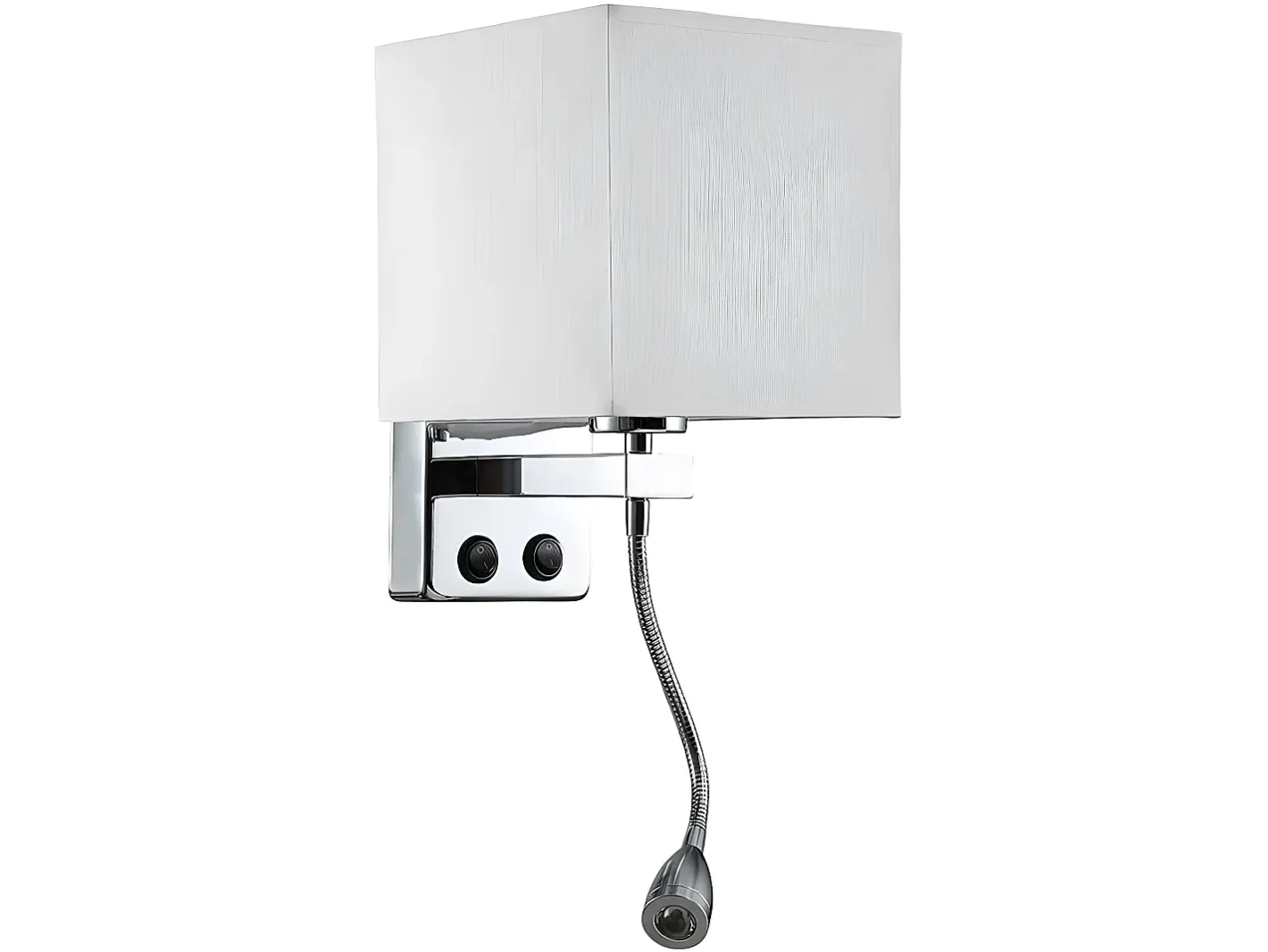 AKUNADECOR Aplique Stephen Cromo/pantalla Blanca Doble Iluminacion Plateado