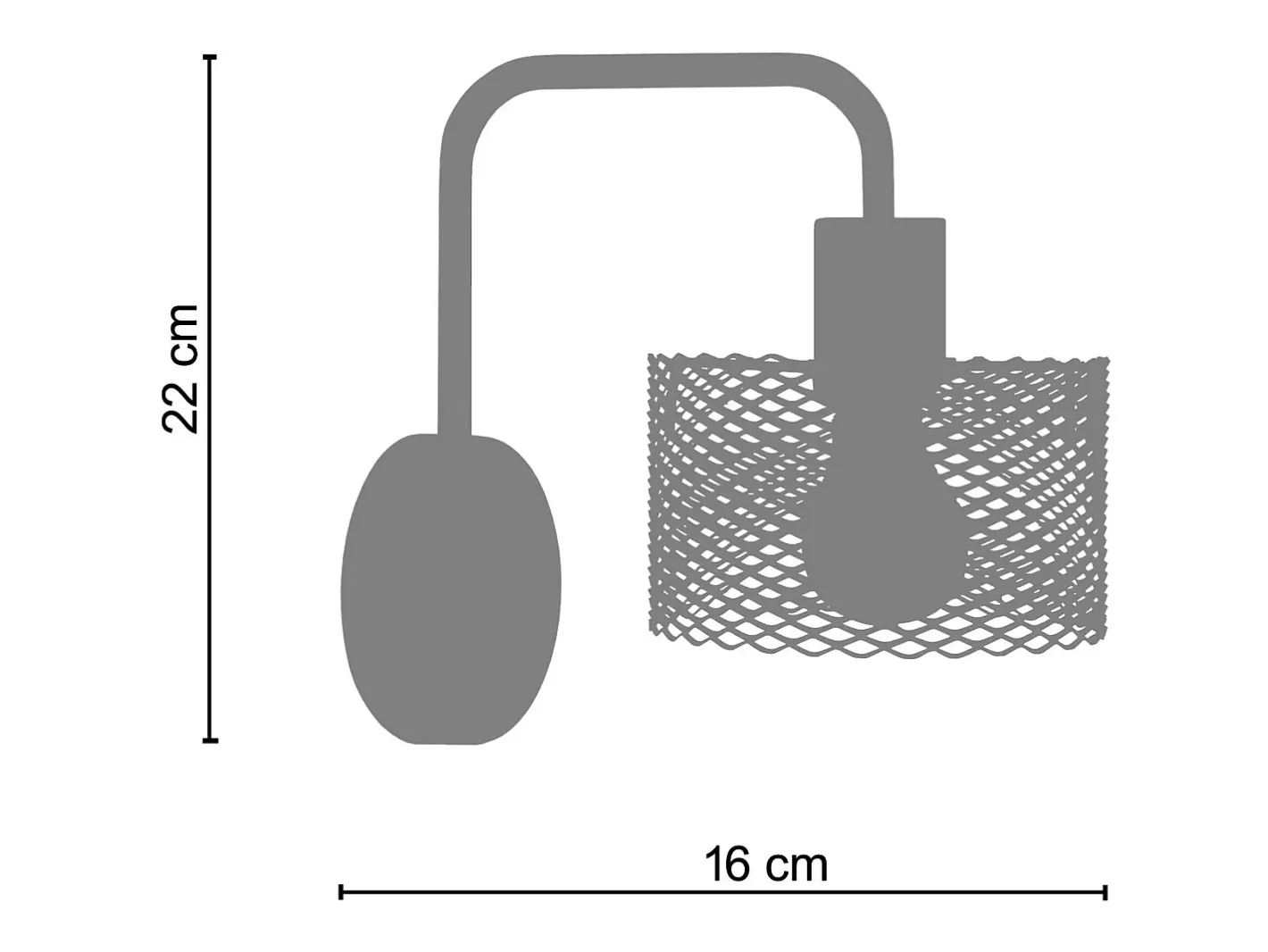 TOSEL Aplique Para Pared-Aplique , metal ,Aluminio , A22xD16xP 16cm Plateado