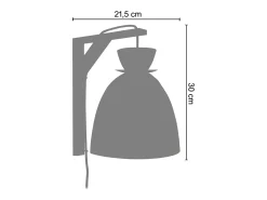 TOSEL Aplique Para Pared-Aplique ,madera, ,A30xD21,5xP28cm Azul