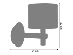 TOSEL Aplique Para Pared-Aplique ,madera,Blanco , A22xD21xP 14cm Azul celeste