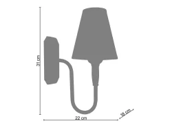 TOSEL Aplique Para Pared-Aplique ,madera, ,A18xD 31x P 22cm Gris