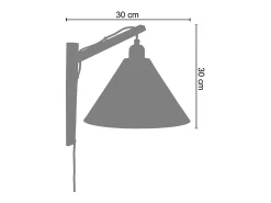 TOSEL Aplique Para Pared-Aplique ,madera, ,A 20xD 18x P 11cm Negro