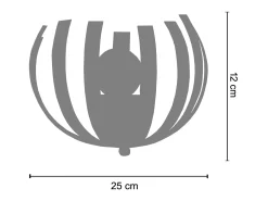 TOSEL Aplique Para Pared-Aplique ,metal,Aluminio ,A12xD20xP25cm Plateado