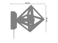 TOSEL Aplique Para Pared-Aplique ,metal, ,A80xD24xP24cm Negro