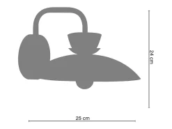 TOSEL Aplique Para Pared-Aplique ,metal, ,A24xD23,5xP25cm Rosa