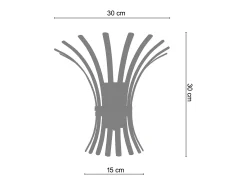 TOSEL Aplique Para Pared-Aplique ,metal,,A15xD27xP30cm Verde