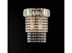 Aplique Para Pared-Aplique Vladimir en hierro y latón con pedrería 2 luces .22 P.14 BL263-AP2-OR Dorado
