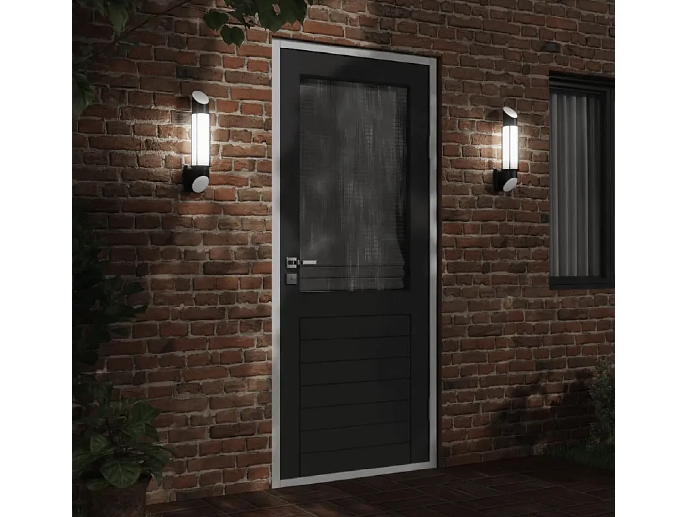 Apliques de exterior 2 unidades acero inoxidable ES957406 Negro Best