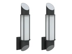 Apliques de exterior 2 unidades acero inoxidable ES957406 Negro Best
