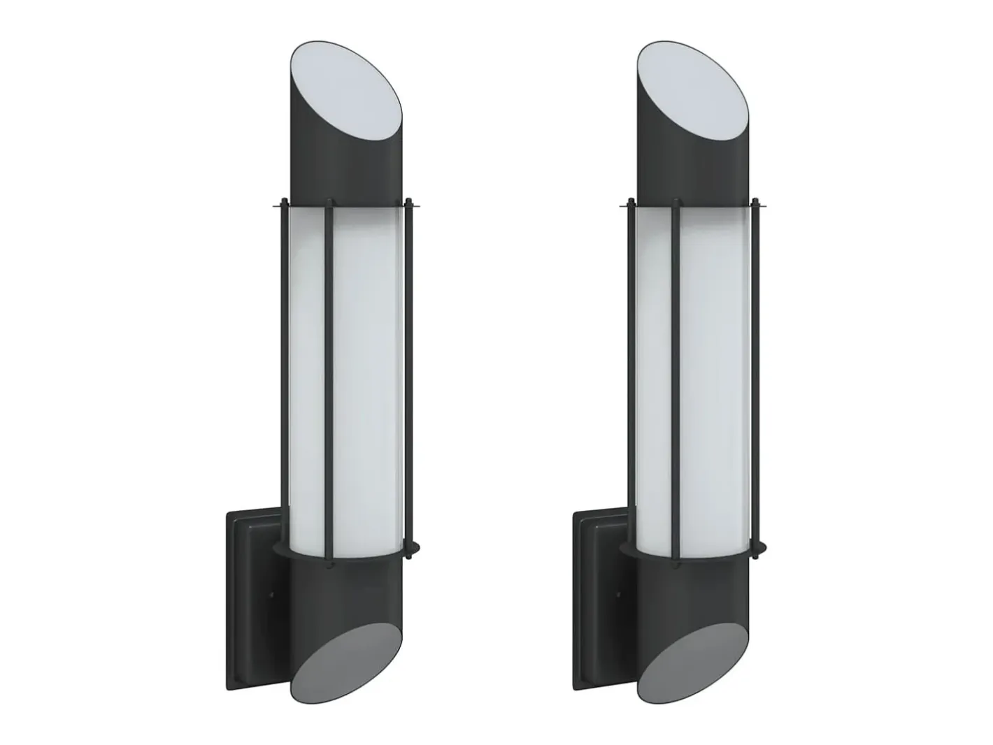 Apliques de exterior 2 unidades acero inoxidable ES957406 Negro Best
