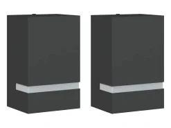 Aplique Para Pared-Apliques de exterior 2 unidades acero inoxidable ES506137 Negro