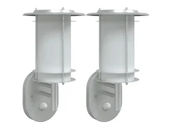 Apliques de exterior con sensor 2 unidades acero inoxidable ES968466 Plateado