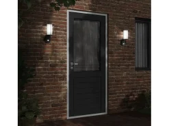 Aplique Para Pared-Apliques de exterior con sensor 2 uds acero inoxidable ES244276 Negro