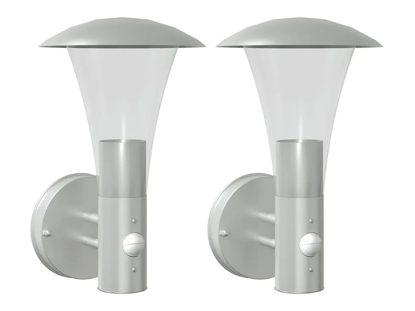 Aplique Para Pared-Apliques de exterior con sensor 2 unidades acero inoxidable ES559857 Plateado